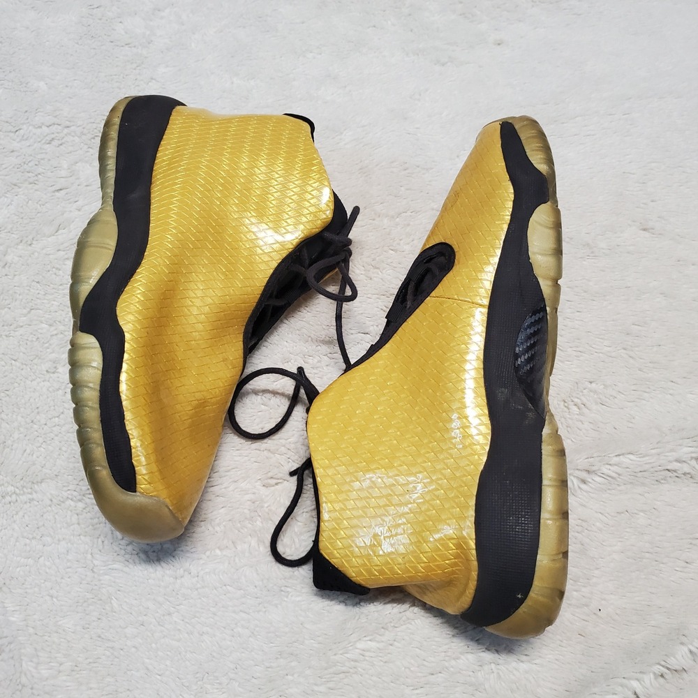 Nike Metallic Gold Voin Air Jordan Future Kids Black Sneakers 6.5 Streetwear